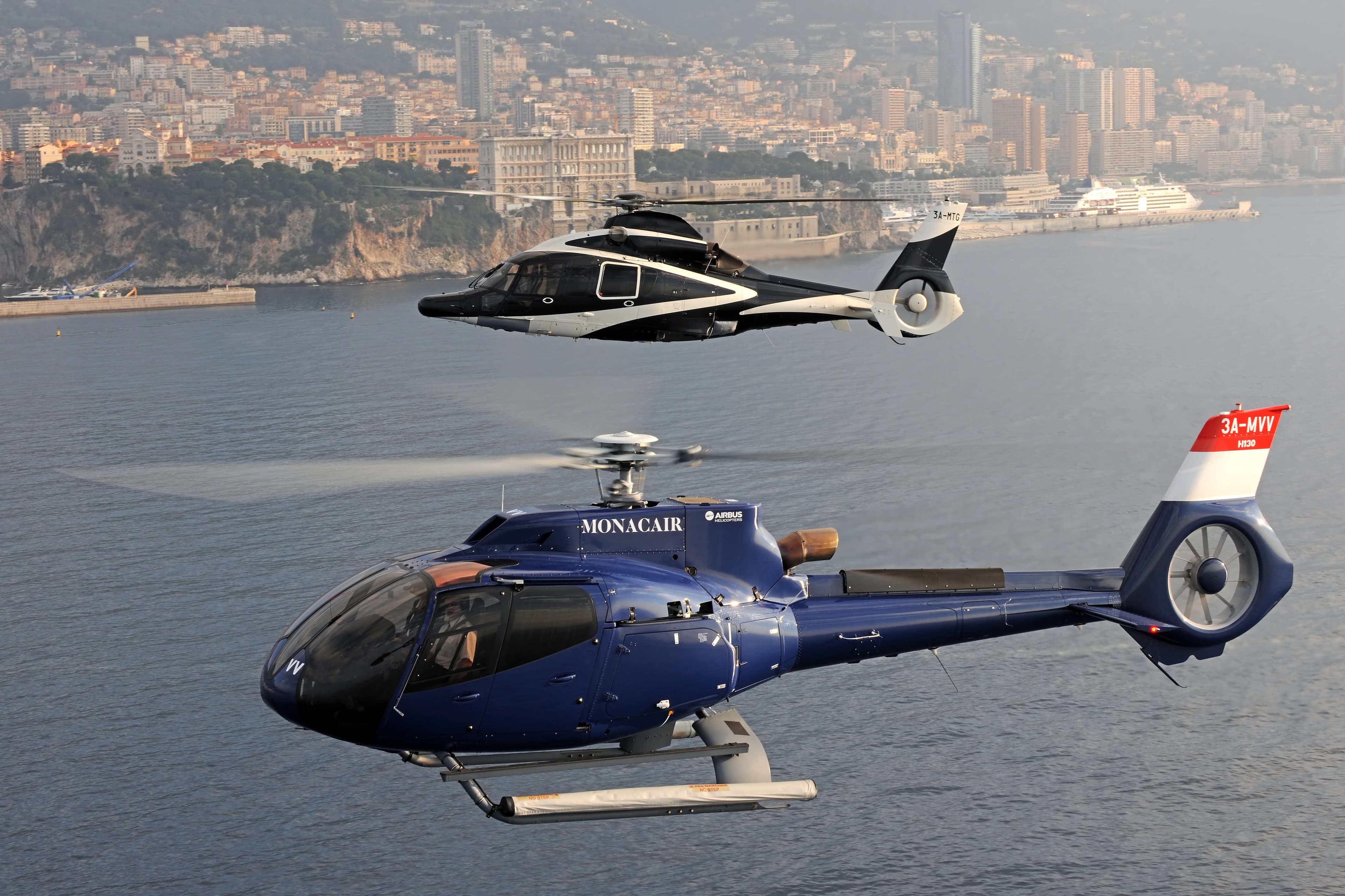 Hélicoptère HELI SECURITE au-dessus de la Côte d'Azur, en vol depuis 1992